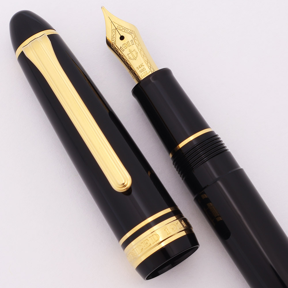 Sailor 1911S Fountain Pen - Black w GT, C/C, H-M 14k Nib